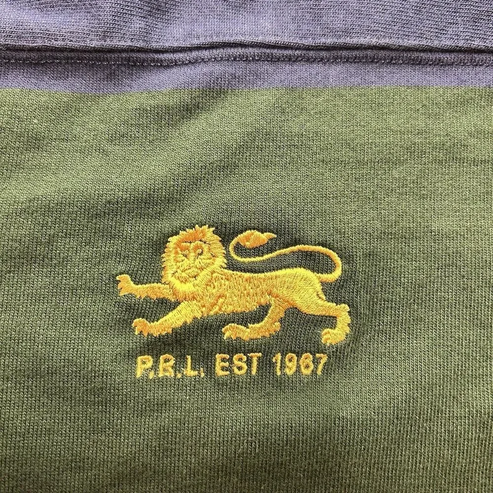 Vintage Polo Ralph Lauren Sweatshirt Men's Size M Color Block Crest Striped Logo